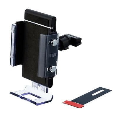 星光産業 スマホホルダーA/C カー バイク用品 カー用品 内装用品 アクセサリー 車載用 手帳型ケース対応 スリムケース対応 上部差し込み式 エアコンルーバー固定 金属ステー付