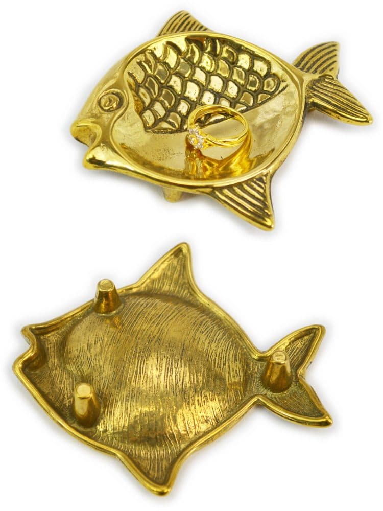 ミニトレー 魚 馬 真鍮 イタリア製 ジュエリートレー 灰皿ブラス フィッシュ ホース おしゃれ インテリア ヨーロッパ 輸入雑貨 ゴールド プレゼント アクセサリートレー トレイ 宝石入れ 小物入れ ギフト包装無料 thumbnail 2