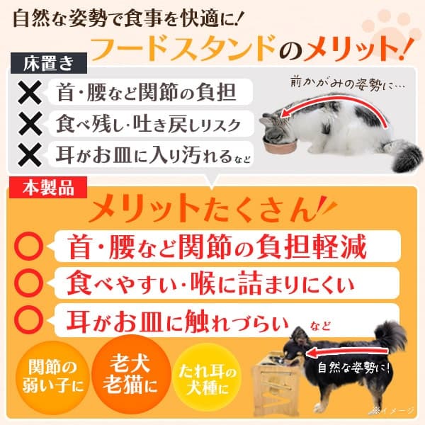 ご好評です【5段階調整 ペットフードスタンド】ごはん入れ 犬 餌入れ おしゃれ 猫 えさ 台 木製 餌やり エサ入れ ペット用品 犬 ペット 餌 ネコ 食器スタンド ペットフード 犬 入れ ペットフードボウル 滑り止め ステンレスボール付 直送w【送料無料】 thumbnail 3