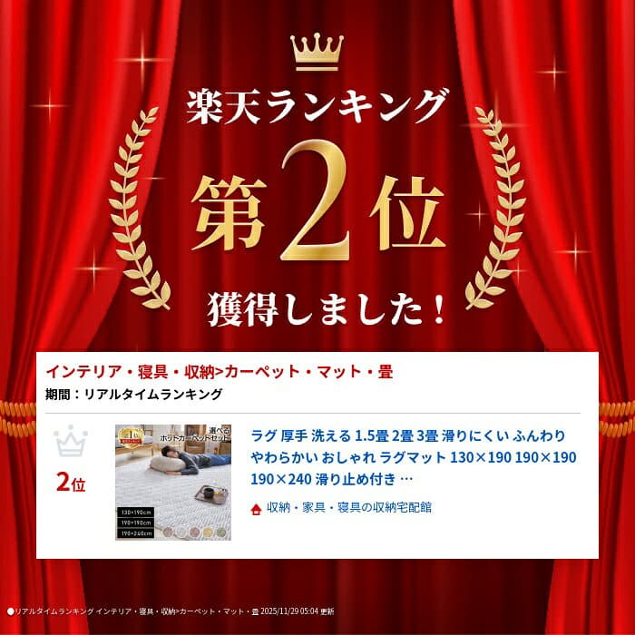 ラグ 洗える 厚手 1.5畳 2畳 3畳 北欧 おしゃれ 韓国 ラグマット 洗えるラグ オールシーズン カーペット 滑り止め付 絨毯 抗菌 防臭 防ダニ 静電気防止加工 ホットカーペット対応 床暖房対応 らぐ フランネルラグ[TE] thumbnail 2