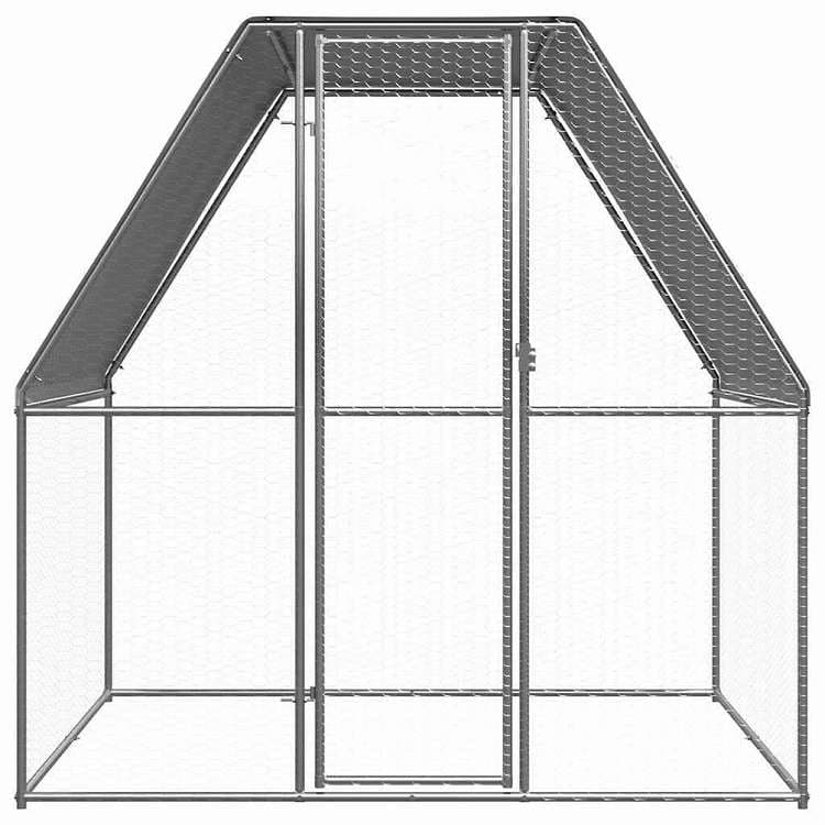 vidaXL 鶏小屋 シルバー&グレー 2x2x2 m 亜鉛メッキ鋼動物&ペット用品 ペット用品 小動物用品 小動物 飼育・ケージ(代引不可) thumbnail 3