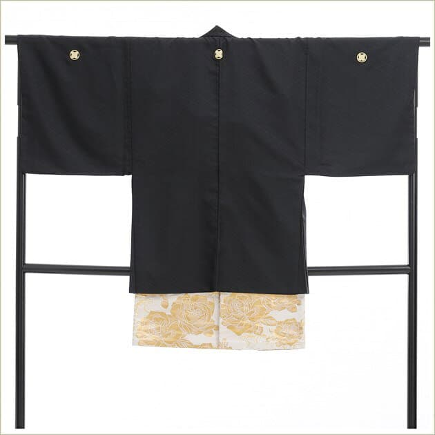 卒業式 袴レンタル 男 mo284 紋付袴フルセット メンズ着物 男性着物レンタル 羽織袴 kimono 結婚式 イベント 和服 かっこいい 人気 高級袴 スタイルブラック高級金華勇壮袴【レンタル】 thumbnail 2