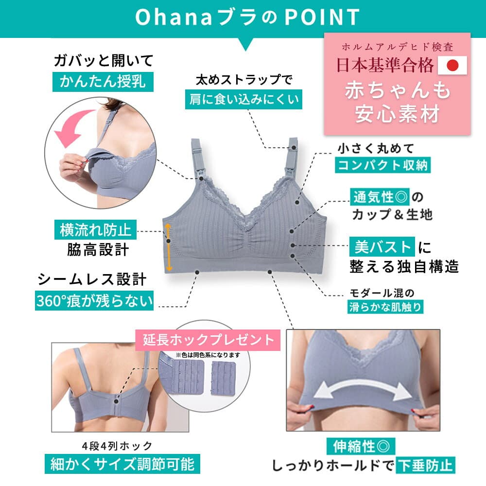 【まとめ買いクーポン配布中】助産師が開発した授乳ブラ 1枚 2枚 3枚セット ノンワイヤーブラ マタニティブラ フロントストラップオープンで授乳がラク 大きいサイズ 下垂防止 産前産後 敏感肌対応 ナイトブラ ストレッチ? マタニティインナー 下着 累計27万枚突破 thumbnail 3