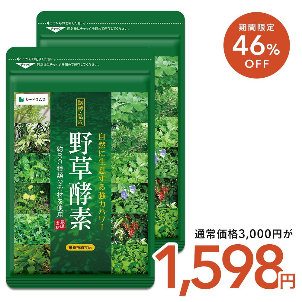 【タイムセールで1598円/1ヶ月あたり266円★10/24 20:00~10/27 09:59】野草酵素≪約6ヶ月分≫ ダイエット エンザイム 酵素サプリ 酵素 カプセル 野菜 野草 果物 発酵 熟成 ダイエットサプリ　送料無料 サプリ サプリメント 酵素 野草酵素 野草 健康食品