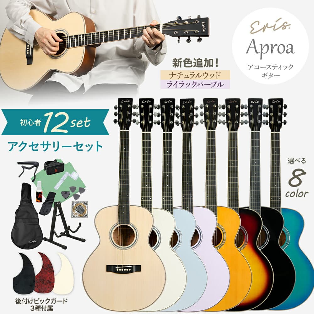 【エントリーで最大10万ポイント当たる】 Eris. Aproa アコースティックギター 初心者セット アコギ 入門セット エリス アプロア 【レビューでサイレントピックプレゼント】