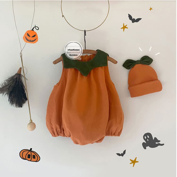＼楽天1位！在庫限り~／【部分即納】ハロウィン かぼちゃ ロンパース ハロウィーン 衣装 2点セット 子供 女の子 男の子 ハロウィン コスプレ 衣装 パーティー おしゃれ 赤ちゃん 帽子付き ベビー 着ぐるみ 変装 キッズ カバーオール 可愛い プレゼント 秋冬 thumbnail 3