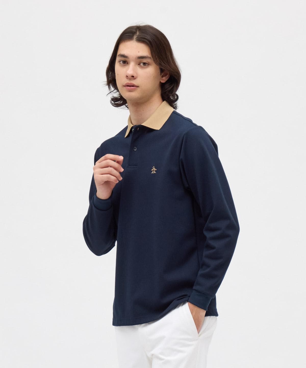 【公式】マンシングウェア MUNSINGWEAR 10 YEARS LONG SLEEVE POLO SHIRT（クレリック） 長袖 ポロシャツ ワンポイント 日本製 メンズ 男性 ゴルフ MG5FLS07M