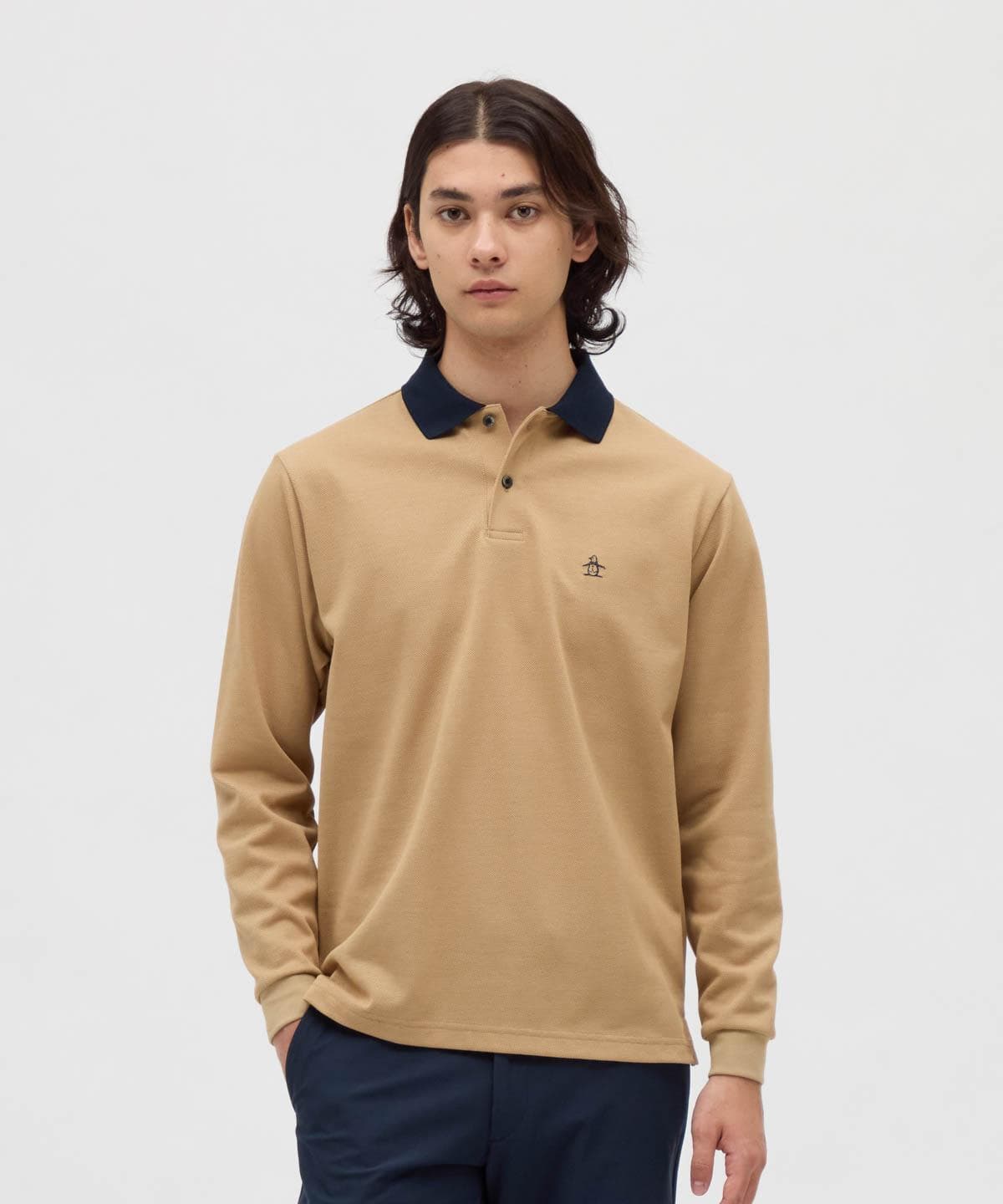 【公式】マンシングウェア MUNSINGWEAR 10 YEARS LONG SLEEVE POLO SHIRT（クレリック） 長袖 ポロシャツ ワンポイント 日本製 メンズ 男性 ゴルフ MG5FLS07M thumbnail 2
