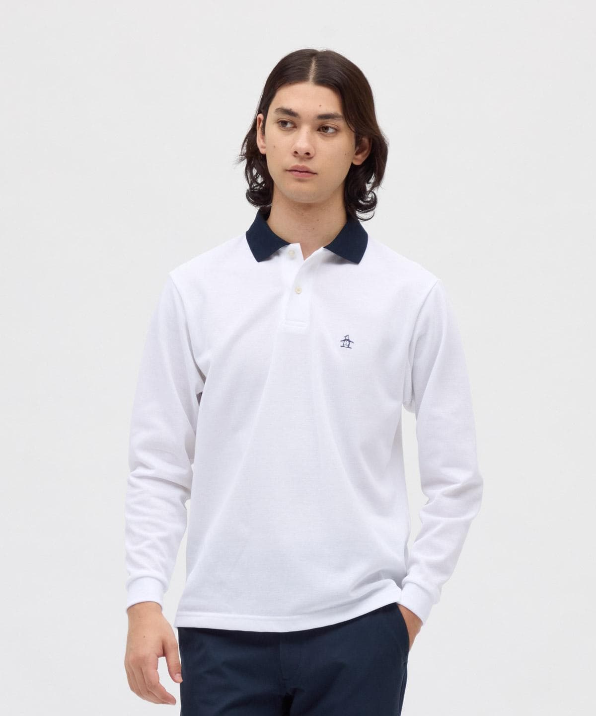 【公式】マンシングウェア MUNSINGWEAR 10 YEARS LONG SLEEVE POLO SHIRT（クレリック） 長袖 ポロシャツ ワンポイント 日本製 メンズ 男性 ゴルフ MG5FLS07M thumbnail 3