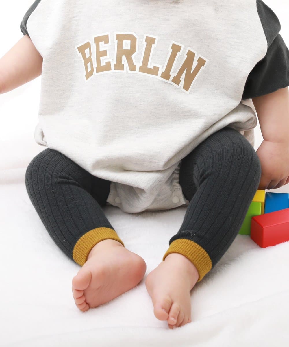 devirock ベビー バイカラー&ボーダーレギンス 子供服 キッズ ベビー服 男の子 女の子 26SS デビロック 靴下・レッグウェア レギンス・スパッツ グレー ブラック ホワイト ベージュ thumbnail 3