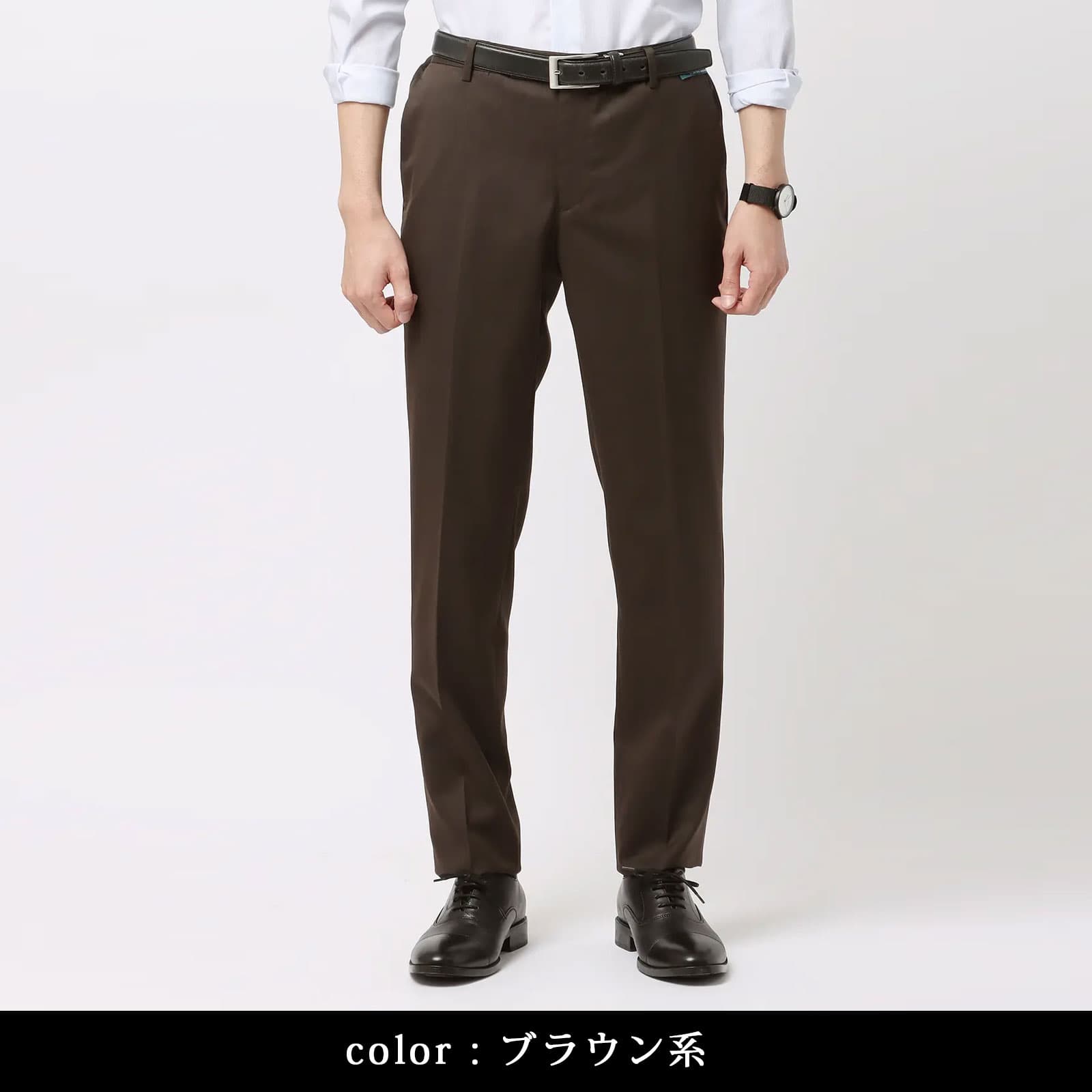 テーパードパンツ メンズ 大きいサイズ 尾州 洗える ウォッシャブル ウールポリエステル 無地 ミディアムグレー グレー 春夏 秋冬 ビジネス カジュアル ビジカジ 普段着 ノータック 細身 スリム ノータック ボトムス スラックス ズボン 紳士服 男性 IN05 thumbnail 2