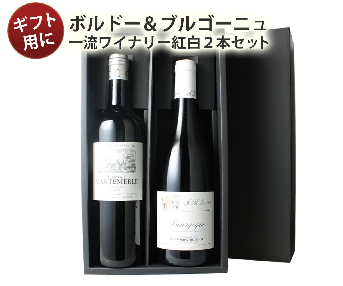 【送料無料】 ワインセット ワイン ギフトBOX付き 一流ワイナリーで揃えたボルドー・ブルゴーニュ産 赤 白 2本 11550円 ギフト ソムリエ厳選 御祝 プレゼント 結婚祝い 退職祝い 送別 沖縄・離島は別料金加算 第13弾