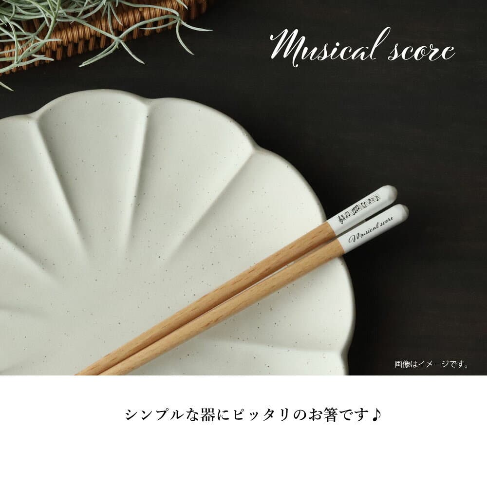 楽譜 箸 食洗機対応 1膳 楽器のお箸【箸 日本製 23.0cm ナチュラル 田中箸店 はし 食洗機対応 食洗機 木 天然木 自然 おしゃれ かわいい ネコポス対応 メール便対応 北欧風 音楽 クラッシック ハーモニー プレゼント ギフト】[M便 1/20] thumbnail 3