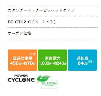 シャープ EC-CT12-C遠心分離タービンヘッドサイクロン掃除機 ベージュ系※沖縄・離島は別途中継料有 thumbnail 2