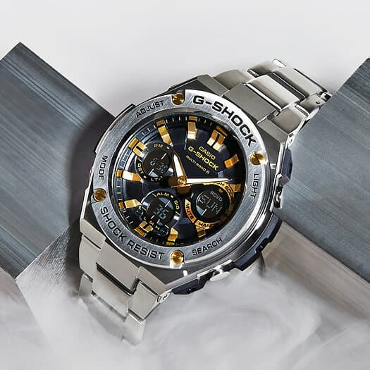 【20時〜抽選還元＆ポイント最大57.5倍＆最大2000円OFFクーポン】G-SHOCK G-STEEL Gスチール GST-W110D-1A9JF メンズ 腕時計 電波ソーラー アナデジ シルバー メタル レイヤーガード 国内正規品 カシオ thumbnail 3