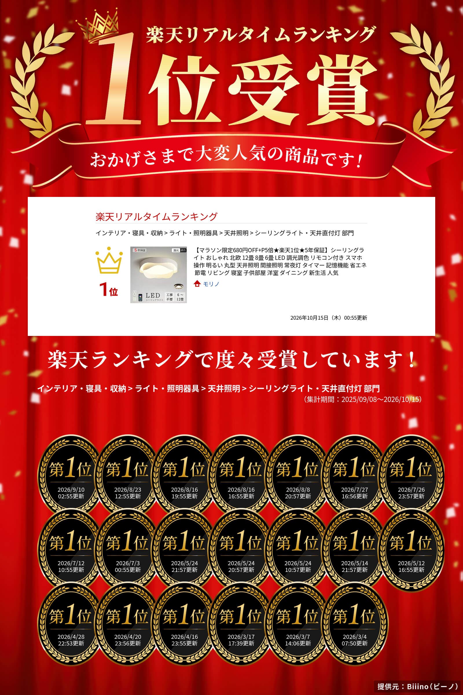 【20時〜，最大1000円OFF+P5倍★楽天1位★5年保証】シーリングライト おしゃれ 北欧 12畳 8畳 6畳 LED 調光調色 リモコン付き スマホ操作 明るい 丸型 天井照明 間接照明 常夜灯 タイマー 記憶機能 省エネ 節電 リビング 寝室 子供部屋 洋室 ダイニング 新生活 人気 thumbnail 2