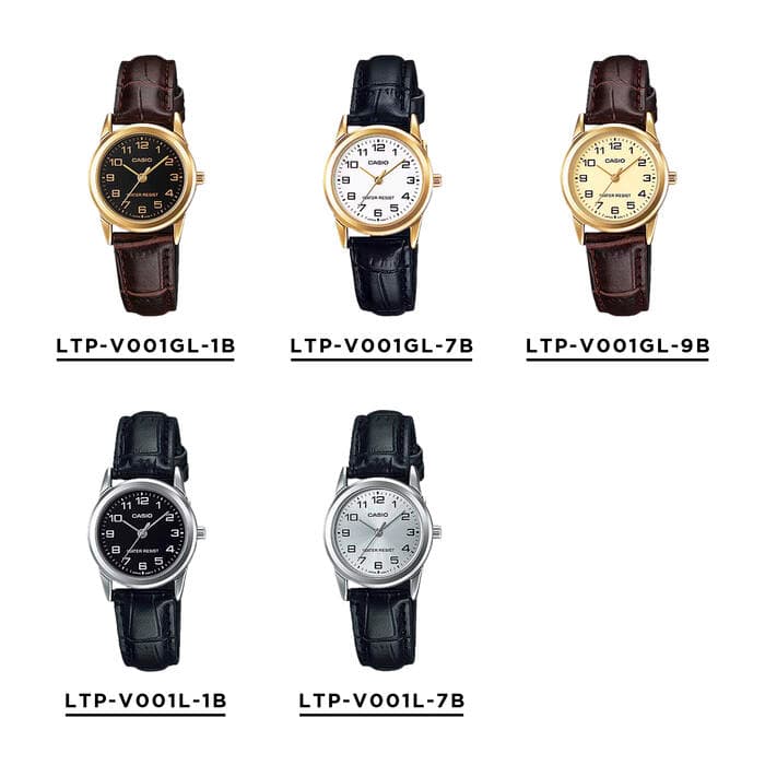 【10年保証】【日本未発売】CASIO STANDARD LADYS カシオ スタンダード LTP-V001GL.L 腕時計 時計 ブランド レディース 女の子 チープカシオ チプカシ アナログ ゴールド 金 ブラック 黒 ホワイト 白 ブラウン 茶 レザー かわいい 海外モデル ギフト プレゼント thumbnail 2