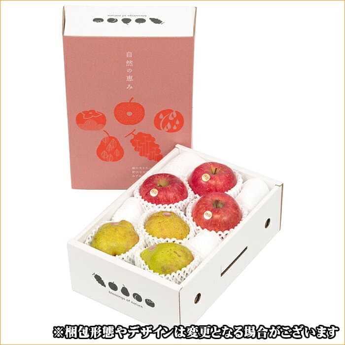 【11月上旬から順次出荷予定】冬ギフト 秀品 冬の果実2色詰め合わせ(サンふじ＆ラ・フランス) 2kg～ ※日時指定はメールで※【山形県産 りんご リンゴ 林檎 贈り物 贈答 お祝 お礼 プレゼント 御歳暮 果物 フルーツ】 thumbnail 2