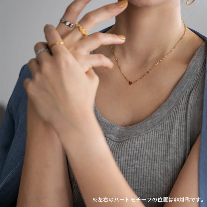 【10/27 9:59までP10倍】 1000円ポッキリ ネックレス ステンレス レディース ショートネックレス チェーン ハート サージカルステンレス 金属アレルギー つけっぱなし 重ね付け ゴールド シンプル ギフト メール便送料無料 thumbnail 2