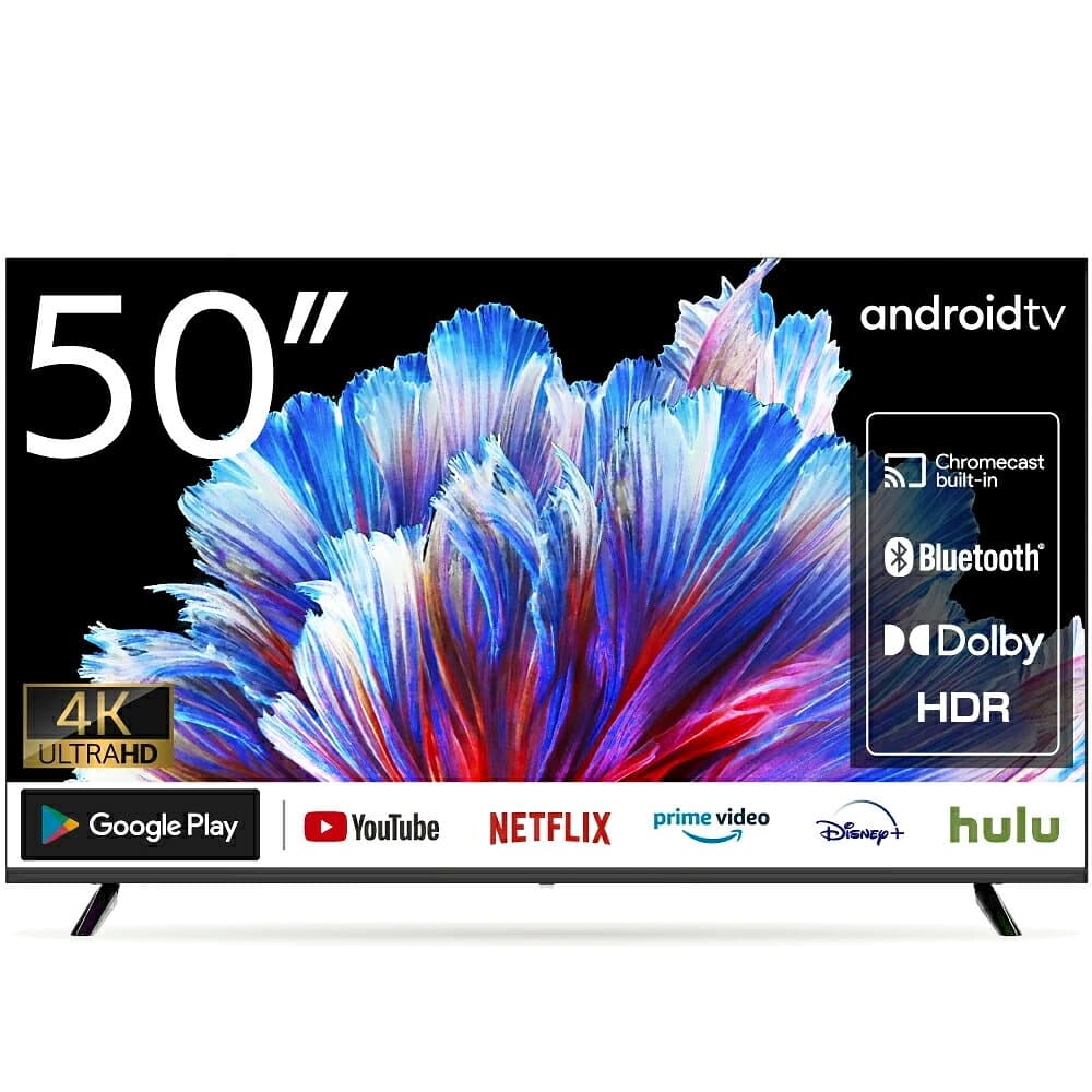 【話題のチューナーレステレビ ポイント10倍！11/10（日）10：00 ~ 25/10（日）09：59迄】WIS Google TV ネット動画視聴専用 50インチ 4K スマートテレビ OkGoogle VOD機能 Wi-Fi内蔵 VAパネル Bluetooth対応 Player YouTube NETFLIX Prime Video Disney+ hulu TVer dTV