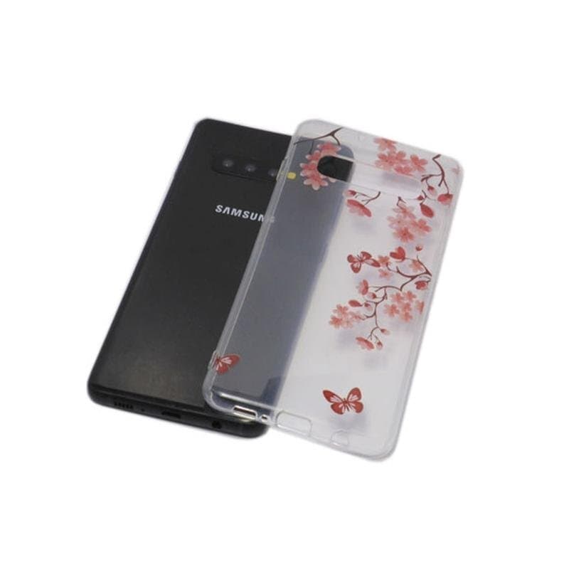 送料無料 Galaxy S10+ Plus SC-04L SC-05L SCV42 背面 TPU ソフト 絵画ペイント ギャラクシー S10 プラス ケース カバー ちょうちょう — 1/3
