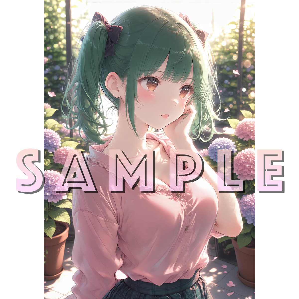 g171 オリジナル イラスト A4 アート ポスター AI 同人 アニメ ファンタジー ゆめかわ 可愛い 女の子 ガーリー コスプレ 花 衣装 — 1/1
