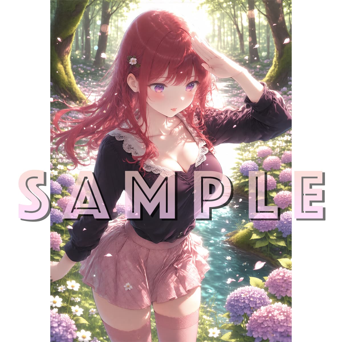 g173 オリジナル イラスト A4 アート ポスター AI 同人 アニメ ファンタジー ゆめかわ 可愛い 女の子 ガーリー コスプレ 花 衣装 — 1/1
