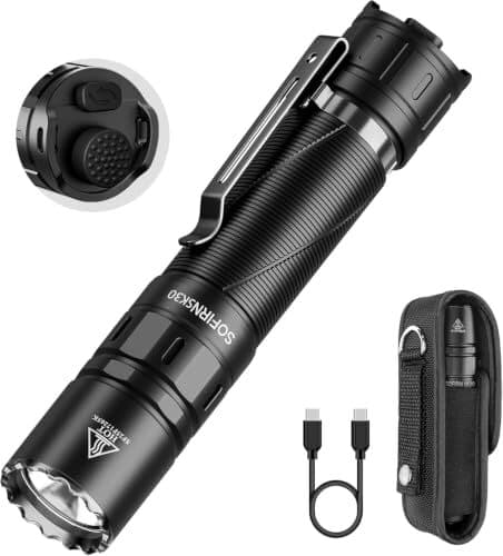 Sofirn SK30 戦術懐中電灯 フラッシュライト 3000ルーメン 高輝度 強力タクティカルライト 392メートルの...♪ — 1/8