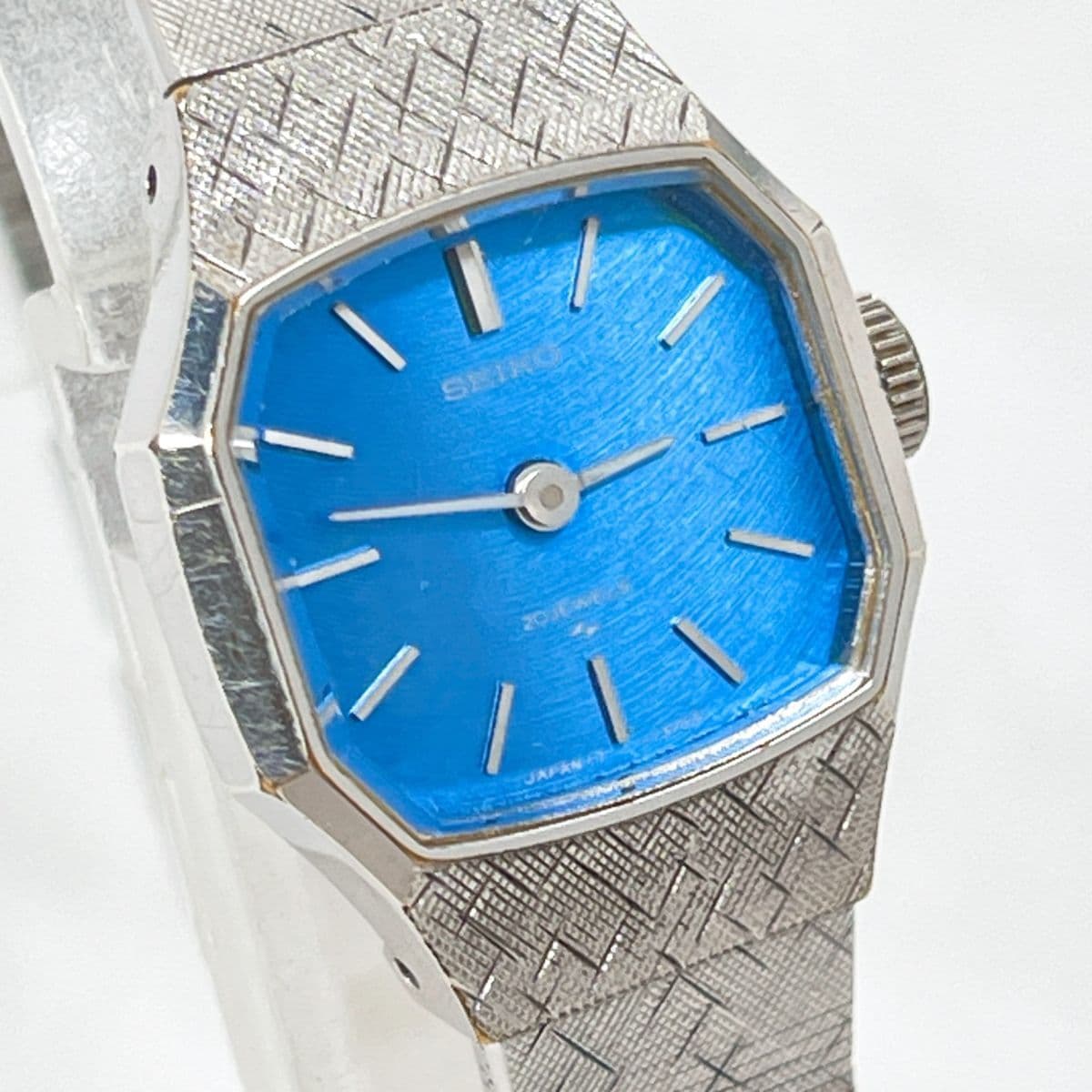 SEIKO セイコー 腕時計 17-3430 手巻き 機械式 オクタゴン ブルー シルバー ヴィンテージ コレクション 亀戸精工舎 1970年代製 動作OK — 1/6