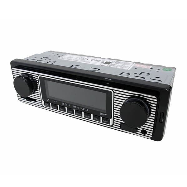 1DIN レトロ ラジオ オーディオ デッキプレーヤー カーステレオ 旧車 スタイル Bluetooth SD AUX MMC USB ハコスカ ケンメリ ロードスター — 1/9