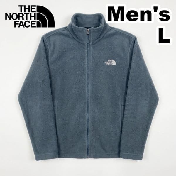 THE NORTH FACE ノースフェイス フリース フリースジャケット ジップアップ スタンドカラー メンズL グレー 古着 参考価格:15800円 am610 — 1/6