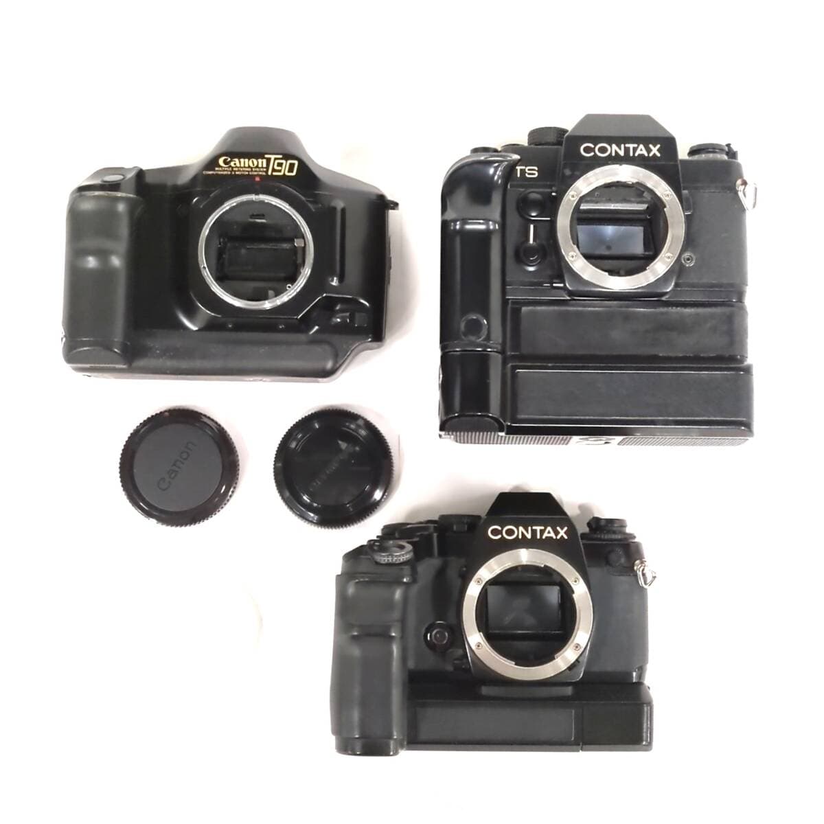 1円 CONTAX RTS 159MM Canon T90 一眼レフフィルムカメラ 3点まとめセット キヤノン コンタックス — 1/10