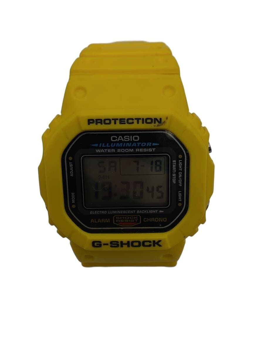 CASIO◆クォーツ腕時計・G-SHOCK/デジタル/ラバー/YLW/YLW// — 1/8