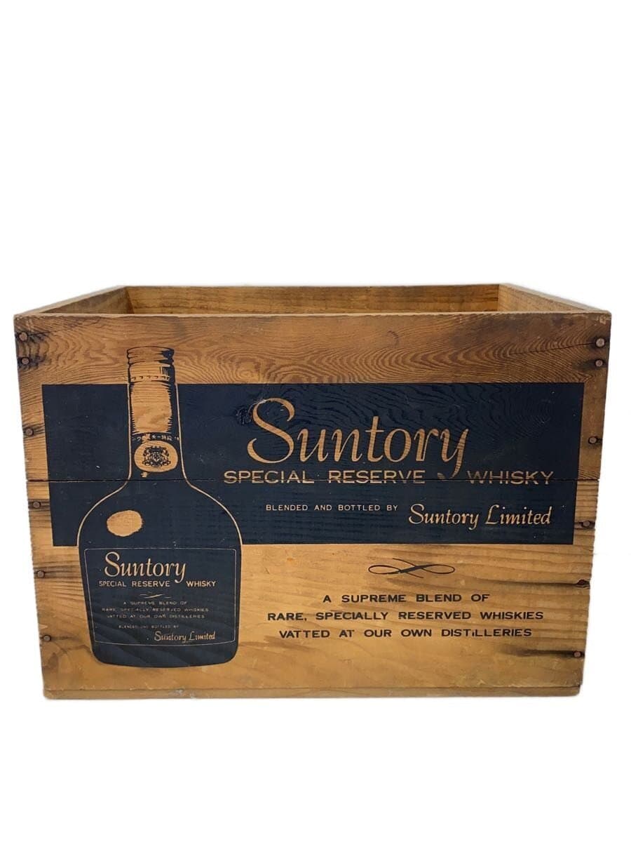SUNTORY◆インテリア雑貨/BRW/ウッド/ウィスキー/木箱/リザーブ/vintage// — 1/5