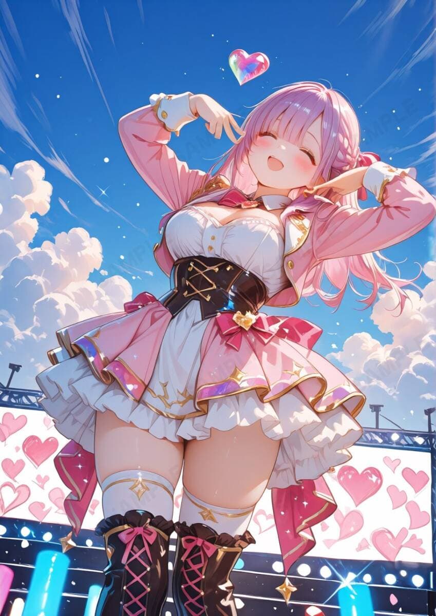 R0140 コスプレ グラビア アートポスター オリジナル 一点物 A4 アイドル 美女 アニメ ポスター イラスト AI 巨乳 美乳 高画質 大福ちゃん — 1/1