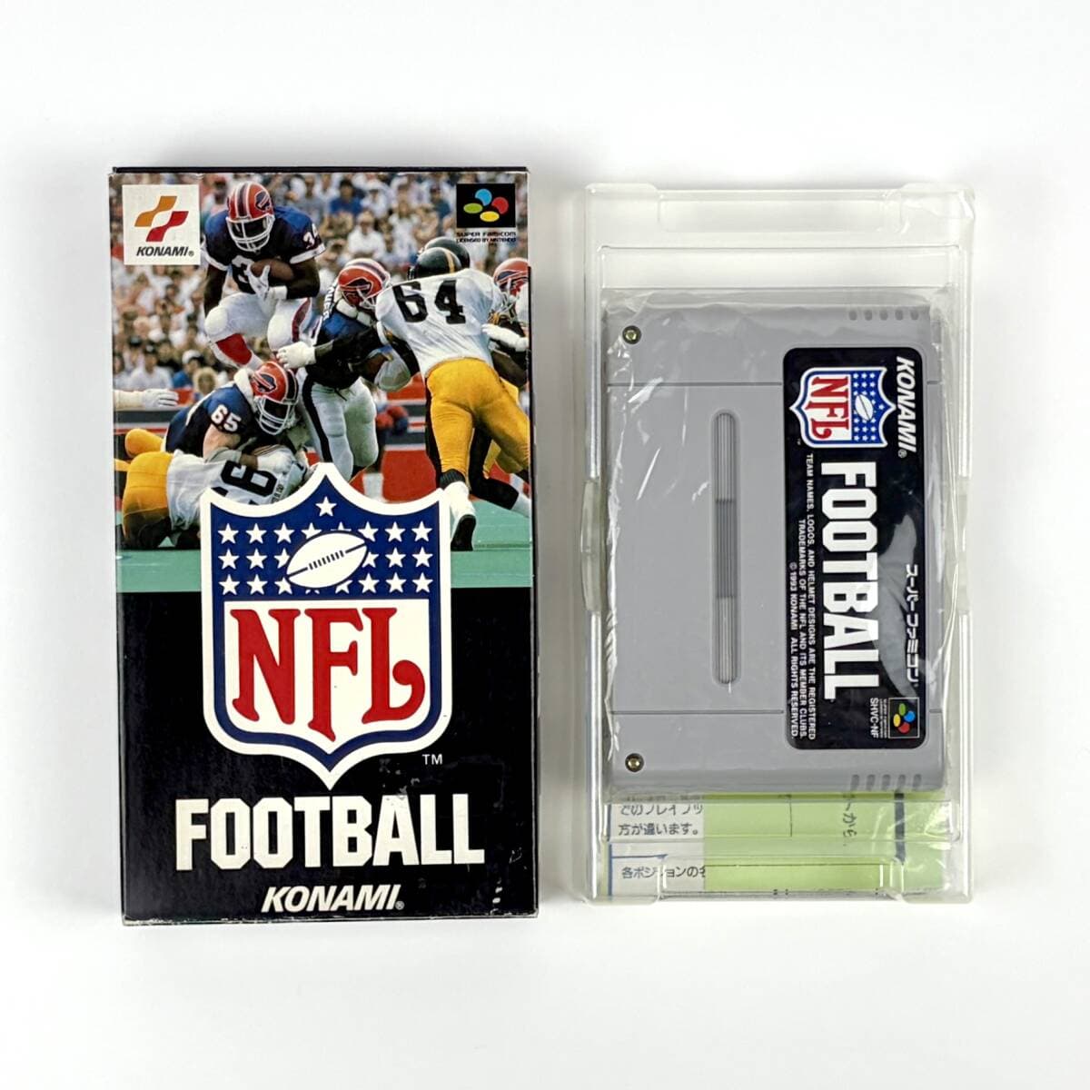 【送料無料・プレイブック付き】 スーパーファミコン NFL フットボール 箱説付き 痛みあり 動作確認済み コナミ NFL Football CIB Tested — 1/10