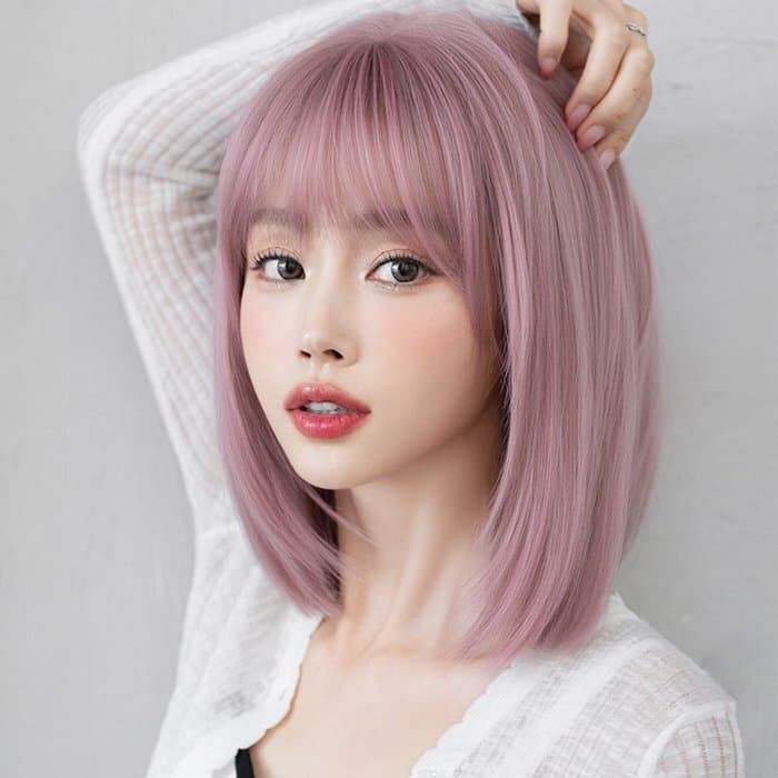 ピンク ウイッグ ショート フルウィッグ ウィッグ 女性 レディース かつら ボブファッションウィッグ かわいい 自然 — 1/10