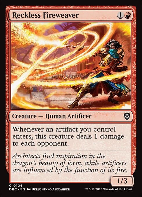 MTG ■赤/英語版■(106)《無謀な炎織り/Reckless Fireweaver》霊気走破 DRC 赤C — 1/1
