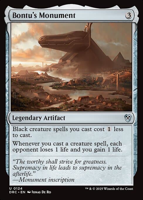 MTG ■無/英語版■(124)《バントゥの碑/Bontu's Monument》霊気走破 DRC 無U — 1/1