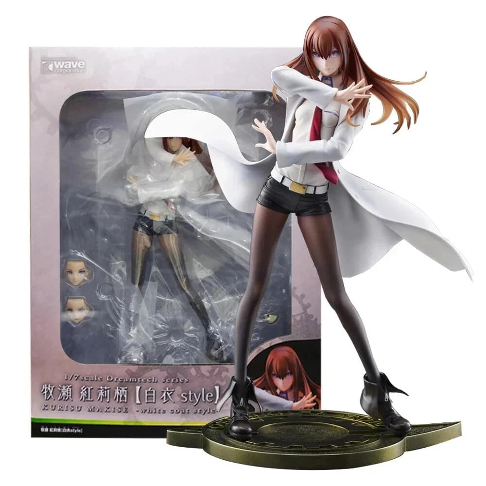 22.5CM Anime Steins;Gate Makise Kurisu Dream Tech フィギュア 1/7 White Coat Style St 海外 即決 — 1/4