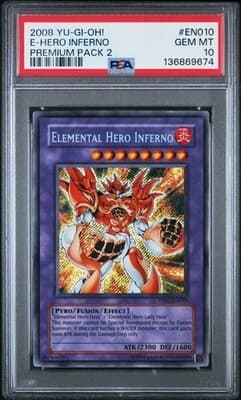 2008 YU-GI-OH! PREM PACK 2 #EN010 ELEMENTAL HERO INFERNO PSA 10 海外 即決 — 1/3