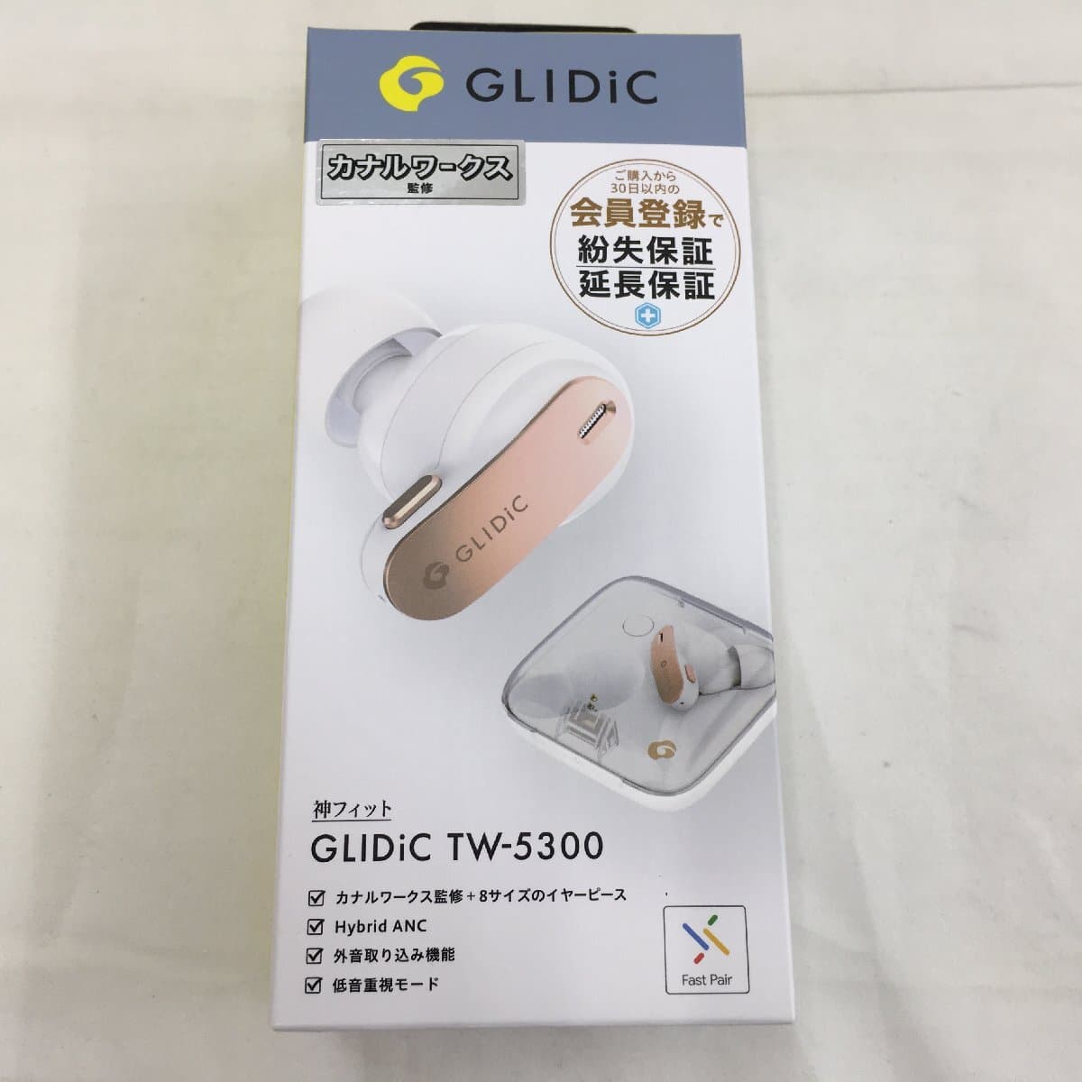 GLIDiC グライディック ワイヤレスイヤホン TW-5300 カラー:ホワイト※イヤーピース付き ※状態良好(店番:046109) — 1/6