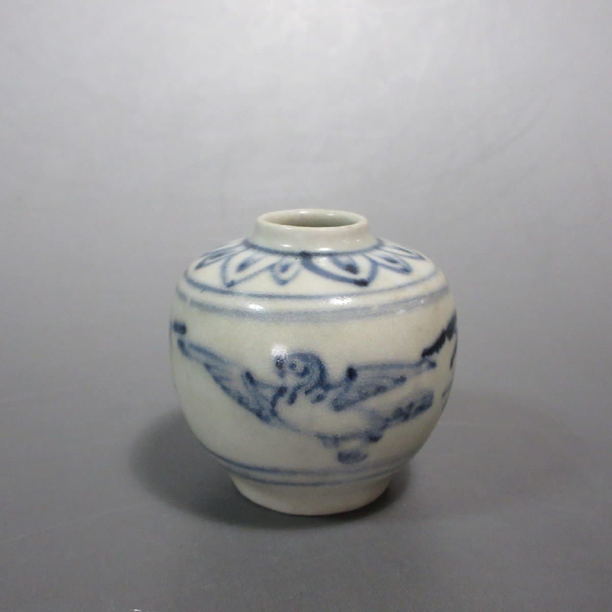 安南染付 鳥図小壷 東南アジア古陶磁 アンティーク 骨董品 C624 — 1/10