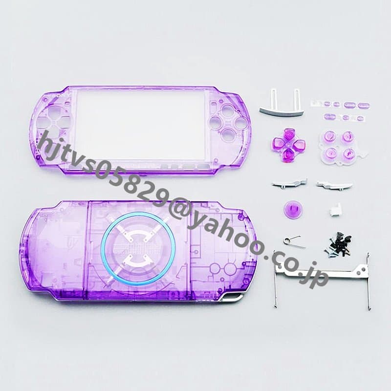 SONY PSP3000 PSP-3000用カラフルクリアフル ハウジングシェル カバーケース PSP ゲームシェル 収納カバー軽量 全面保護 (クリアパープル) — 1/1