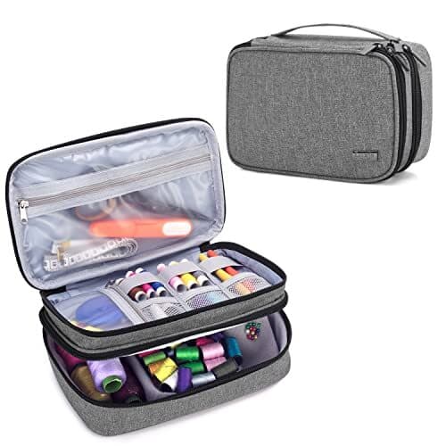 *Luxja 裁縫バッグ ソーイングボックス 【※バッグのみの商品です】 裁縫箱 L,グレー — 1/9