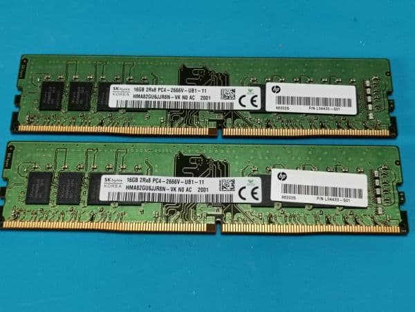 (BIOS確認済み)デスクトップPC用【SKhinix】 16GB DDR4 PC4-2666V 16GBx2枚(デュアルメモリ) 計32GB No.8 — 1/4