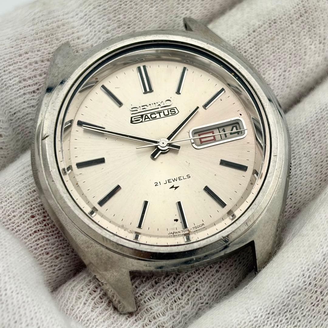 【希少】SEIKO5 セイコーファイブ ACTUS アクタス デイデイト 7019-7060 自動巻き 腕時計 ヴィンテージウォッチ 動作未確認 1975年6月製 — 1/7