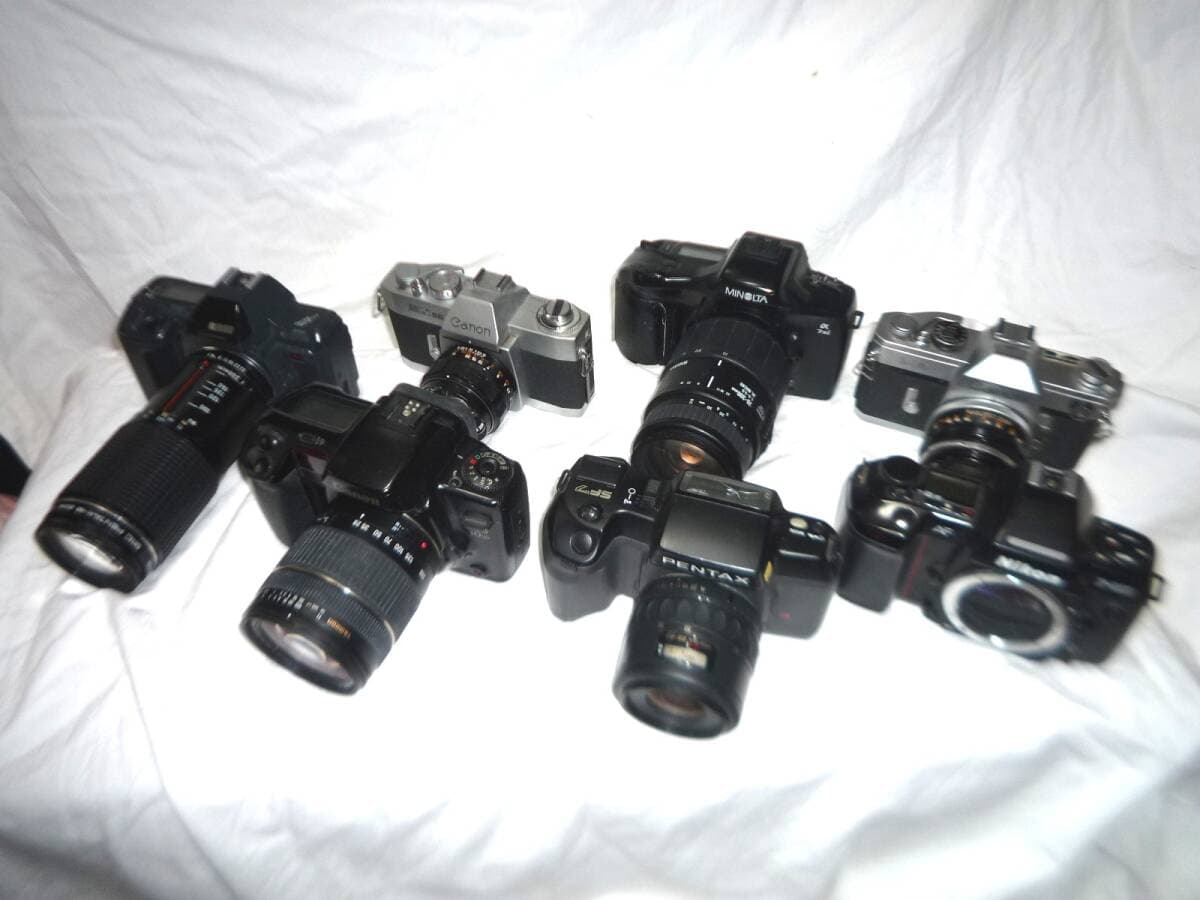 各社AF・MFフィルム一眼レフカメラ7台・レンズ6本セット 現状品 — 1/10