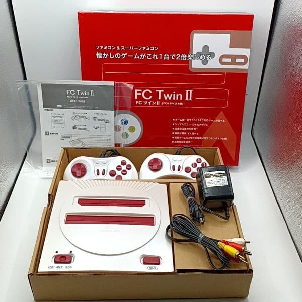 J22 ★FC・SFC互換機 「FC Twin II」 外箱・説明書付き完品セット 動作品 一部難あり ジャンク ファミコン スーパーファミコン — 1/9
