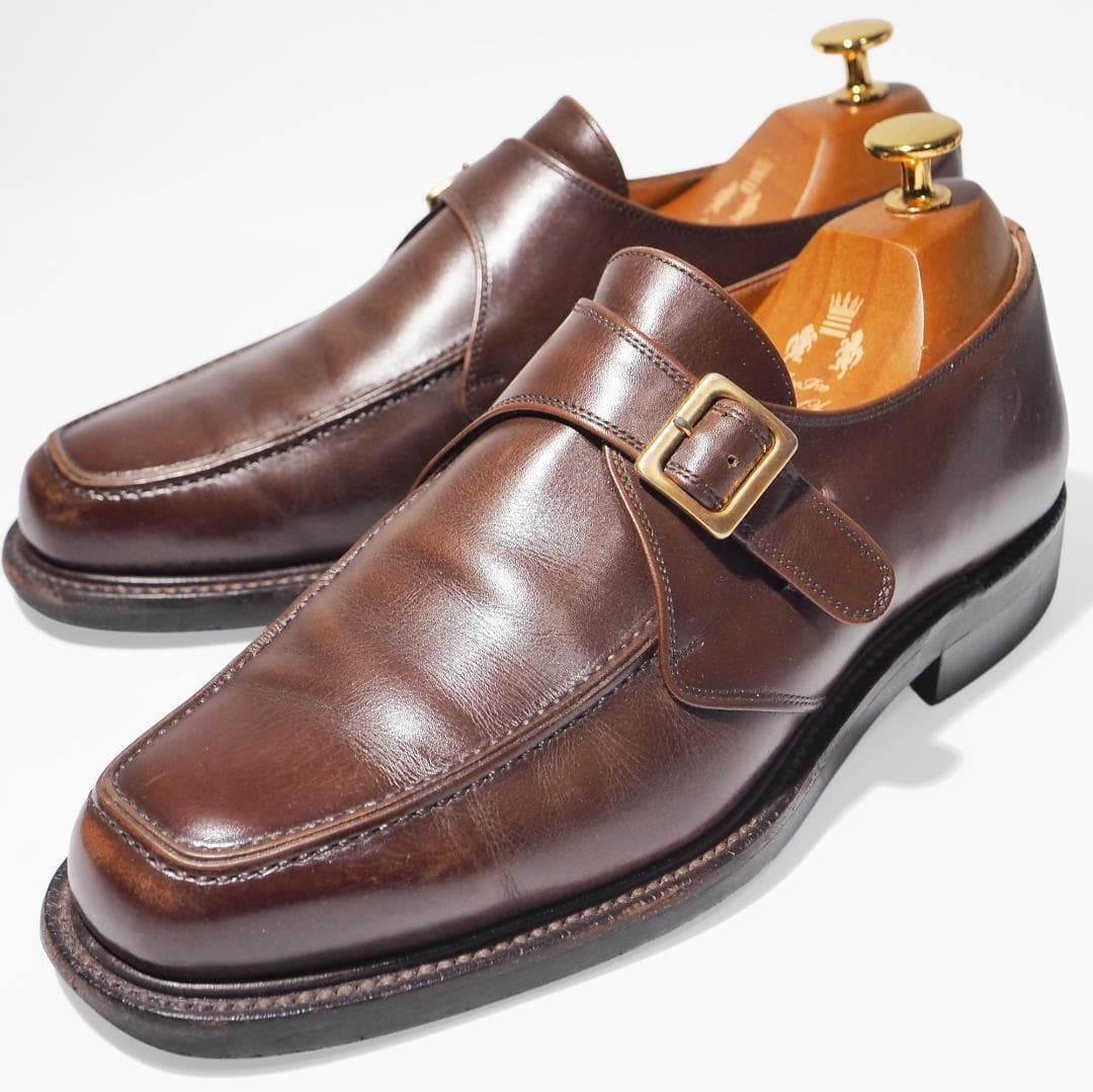 スコッチグレイン SCOTCH GRAIN 3747 ドレスシューズ 革靴 ビジネスシューズ モンクストラップ 本革 ブラウン 茶 メンズ25cm 日本製 — 1/9